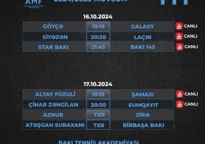 AZƏRBAYCAN ÇEMPİONATINDA 3-CÜ TURUN TƏQVİMİ AÇIQLANIB